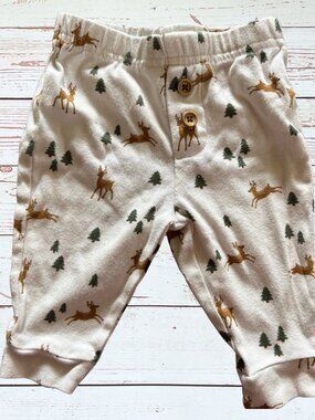 Homegrown 0-3 Month Reindeer & Christmas Trees Pants